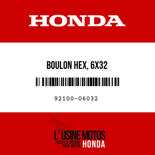 image de 92100-06032 BOULON HEX, 6X32
