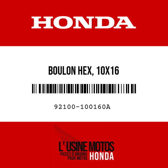 image de 92100-100160A BOULON HEX, 10X16
