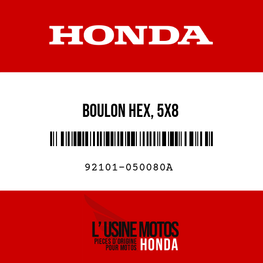 image de 92101-050080A BOULON HEX, 5X8