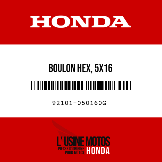 image de 92101-050160G BOULON HEX, 5X16