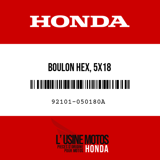 image de 92101-050180A BOULON HEX, 5X18