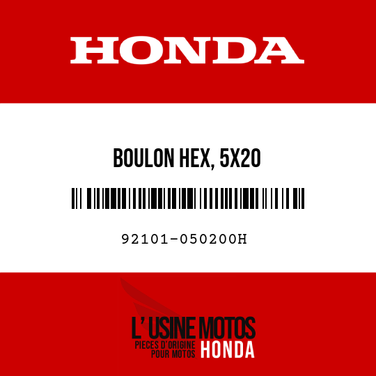 image de 92101-050200H BOULON HEX, 5X20