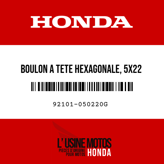 image de 92101-050220G BOULON A TETE HEXAGONALE, 5X22