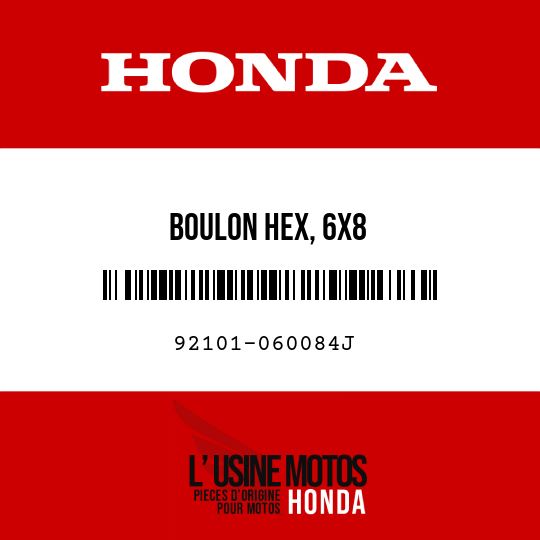 image de 92101-060084J BOULON HEX, 6X8