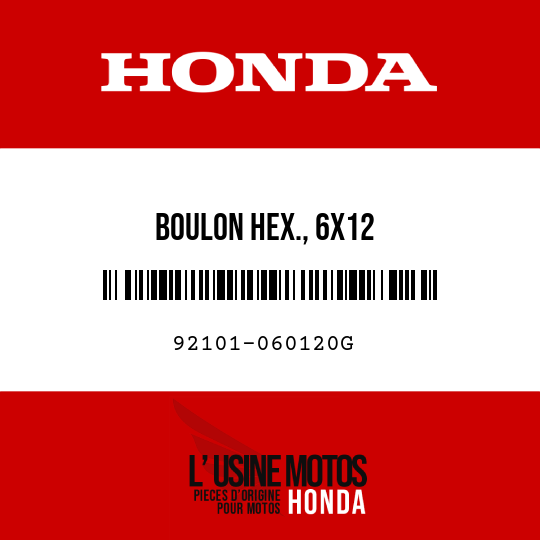 image de 92101-060120G BOULON HEX., 6X12