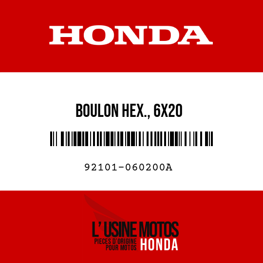 image de 92101-060200A BOULON HEX., 6X20
