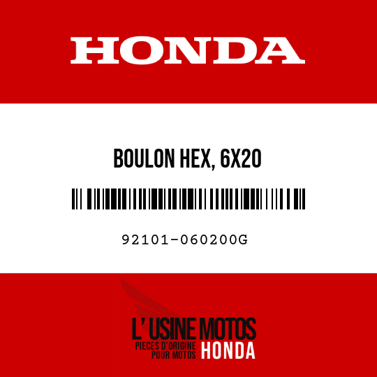 image de 92101-060200G BOULON HEX, 6X20