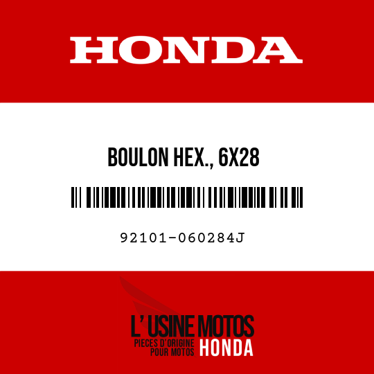 image de 92101-060284J BOULON HEX., 6X28