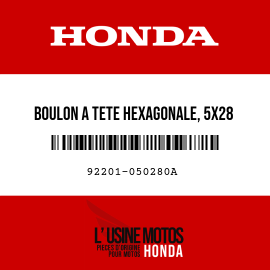image de 92201-050280A BOULON A TETE HEXAGONALE, 5X28