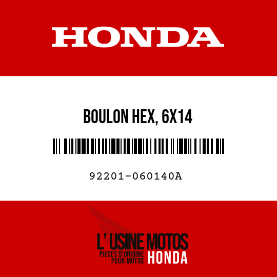image de 92201-060140A BOULON HEX, 6X14