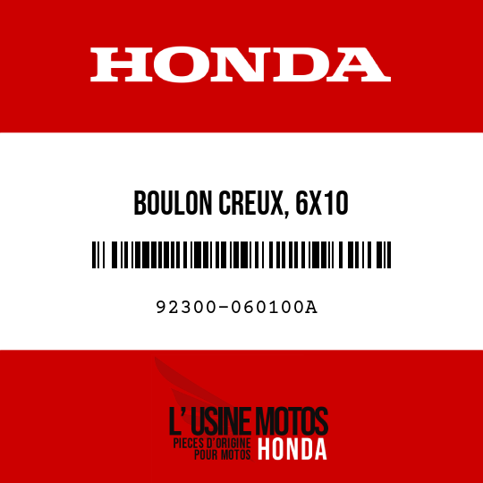 image de 92300-060100A BOULON CREUX, 6X10