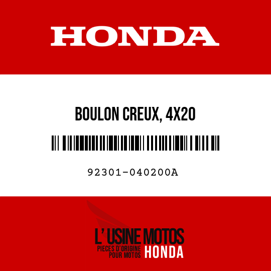 image de 92301-040200A BOULON CREUX, 4X20