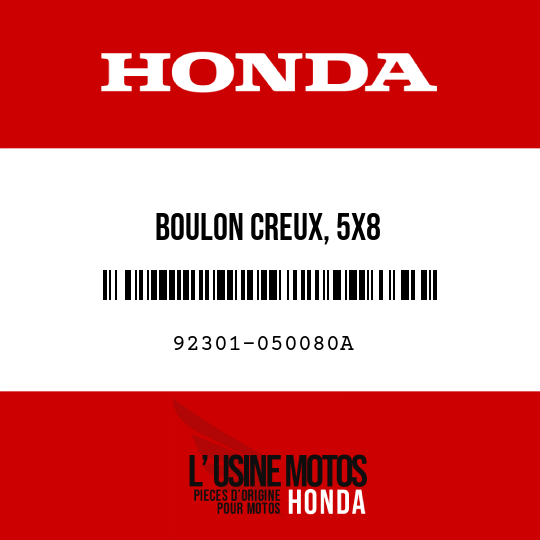 image de 92301-050080A BOULON CREUX, 5X8