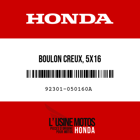 image de 92301-050160A BOULON CREUX, 5X16