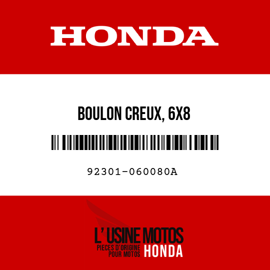 image de 92301-060080A BOULON CREUX, 6X8