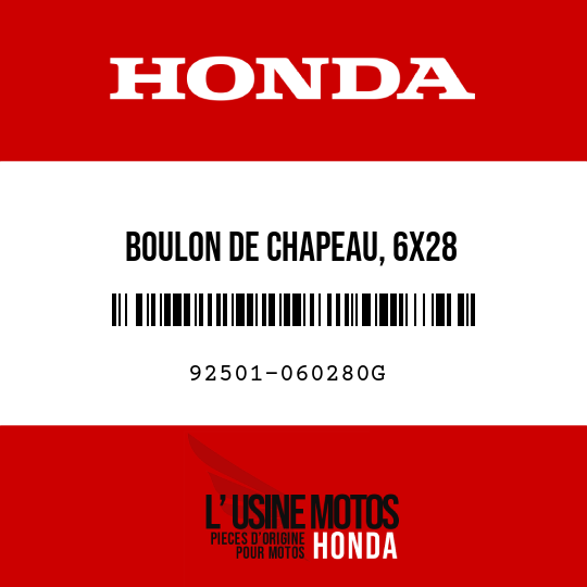image de 92501-060280G BOULON DE CHAPEAU, 6X28