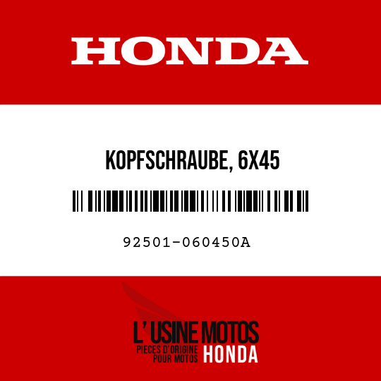 image de 92501-060450A KOPFSCHRAUBE, 6X45
