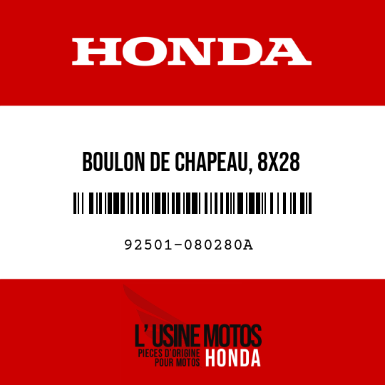 image de 92501-080280A BOULON DE CHAPEAU, 8X28