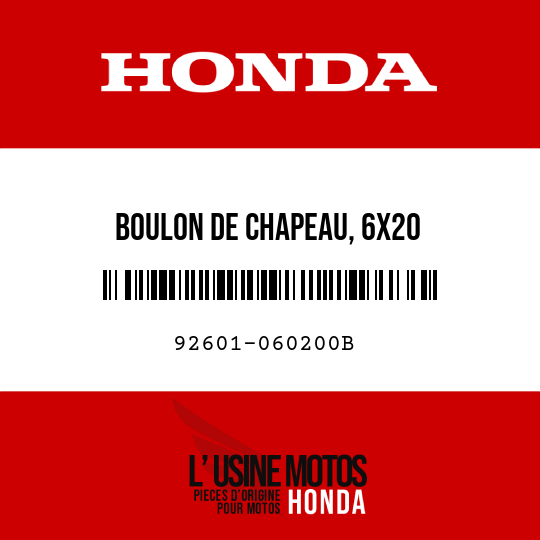 image de 92601-060200B BOULON DE CHAPEAU, 6X20