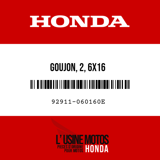 image de 92911-060160E GOUJON, 2, 6X16