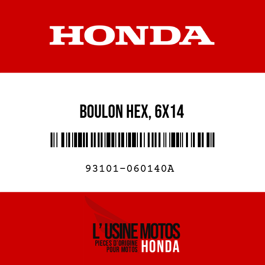 image de 93101-060140A BOULON HEX, 6X14