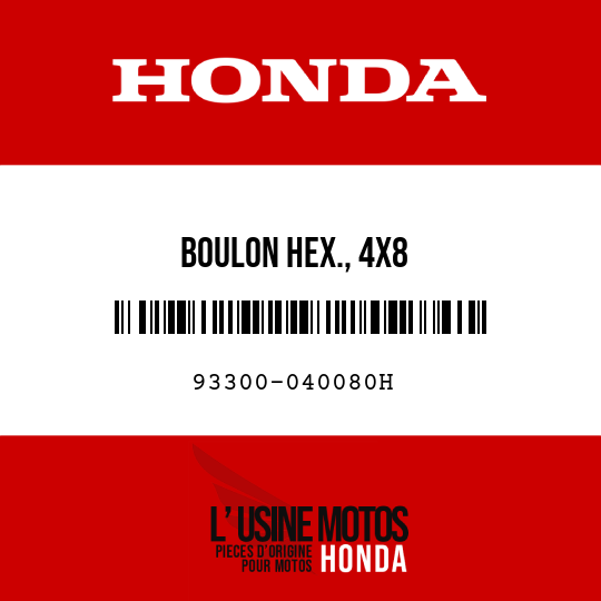 image de 93300-040080H BOULON HEX., 4X8