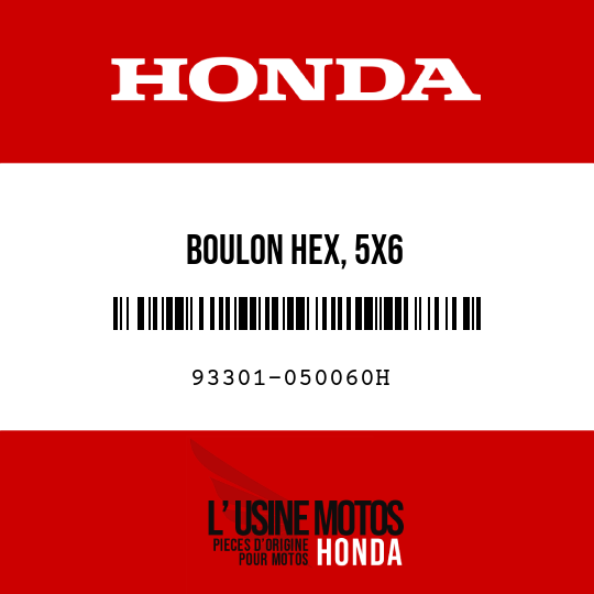 image de 93301-050060H BOULON HEX, 5X6