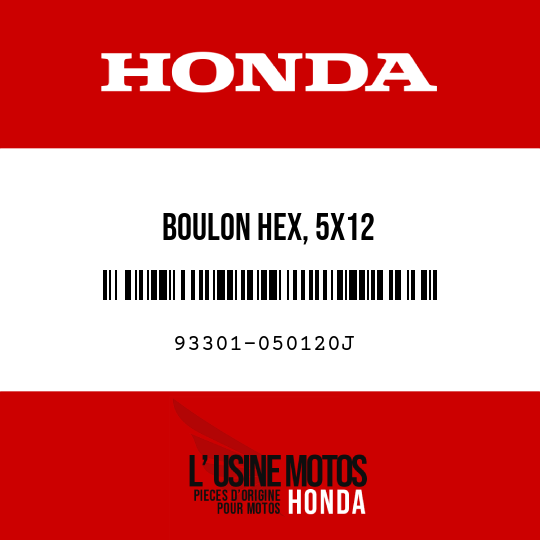 image de 93301-050120J BOULON HEX, 5X12