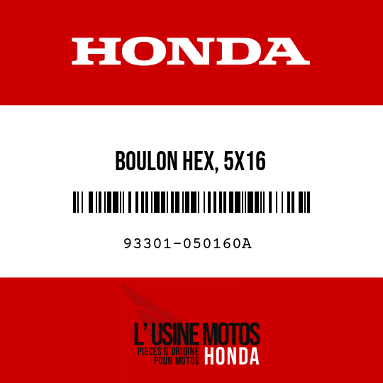 image de 93301-050160A BOULON HEX, 5X16