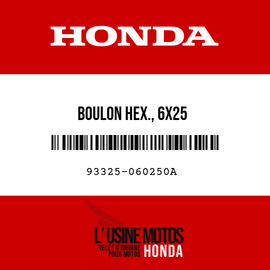 image de 93325-060250A BOULON HEX., 6X25