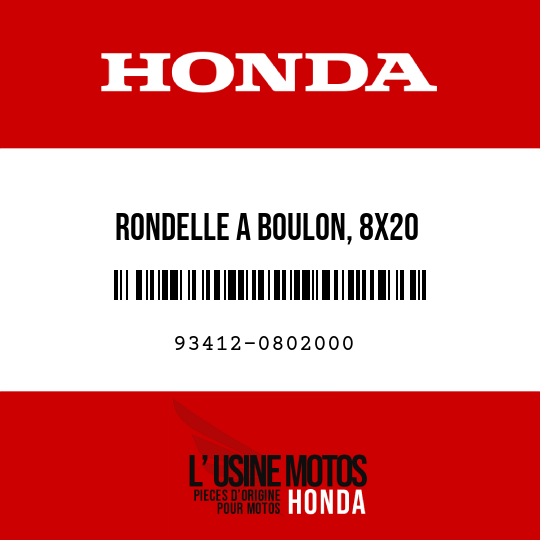 image de 93412-0802000 RONDELLE A BOULON, 8X20