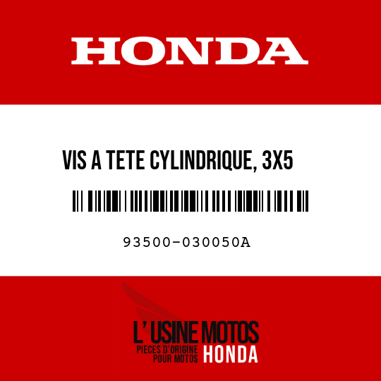 image de 93500-030050A VIS A TETE CYLINDRIQUE, 3X5