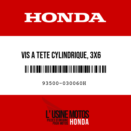 image de 93500-030060H VIS A TETE CYLINDRIQUE, 3X6