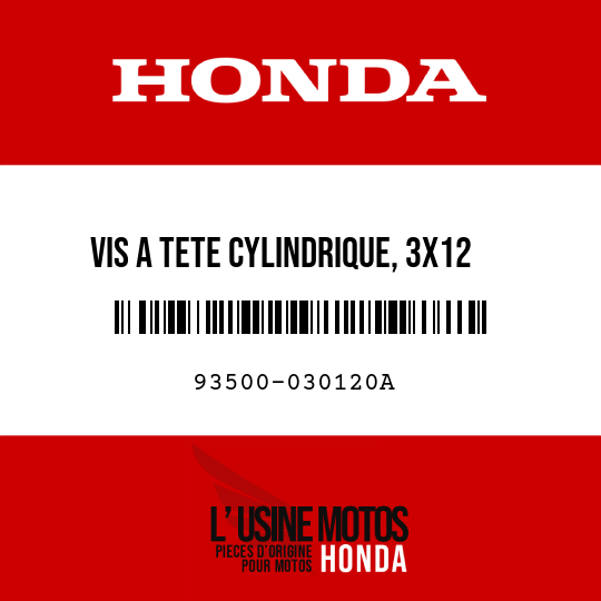image de 93500-030120A VIS A TETE CYLINDRIQUE, 3X12