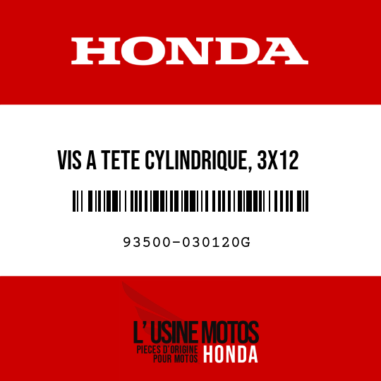image de 93500-030120G VIS A TETE CYLINDRIQUE, 3X12
