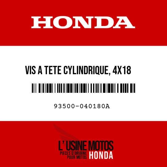image de 93500-040180A VIS A TETE CYLINDRIQUE, 4X18