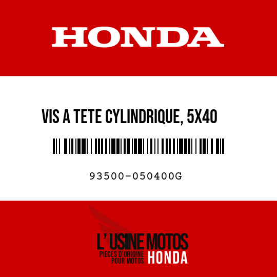 image de 93500-050400G VIS A TETE CYLINDRIQUE, 5X40