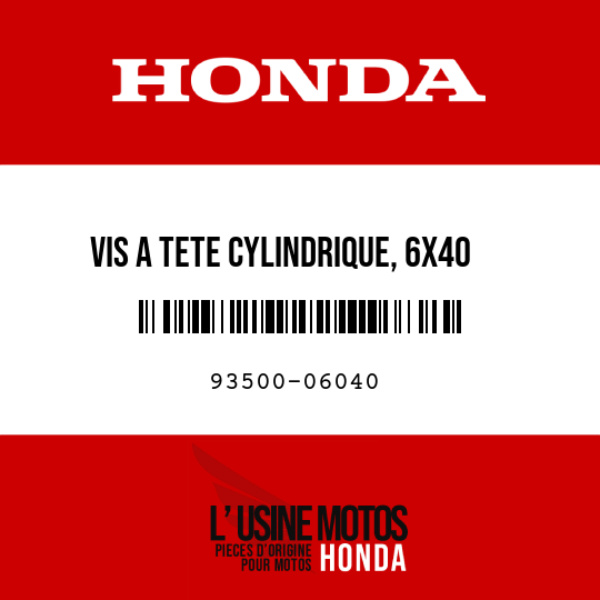 image de 93500-06040 VIS A TETE CYLINDRIQUE, 6X40