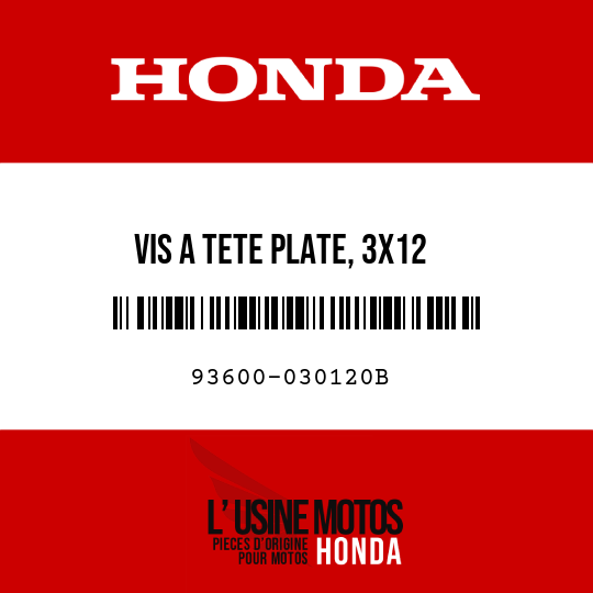 image de 93600-030120B VIS A TETE PLATE, 3X12