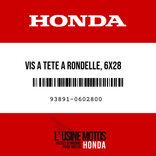 image de 93891-0602800 VIS A TETE A RONDELLE, 6X28
