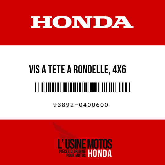 image de 93892-0400600 VIS A TETE A RONDELLE, 4X6