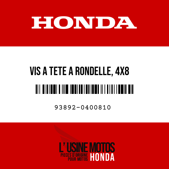 image de 93892-0400810 VIS A TETE A RONDELLE, 4X8