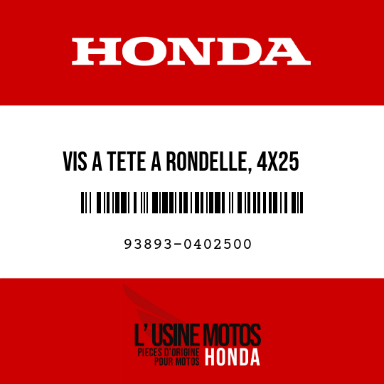 image de 93893-0402500 VIS A TETE A RONDELLE, 4X25