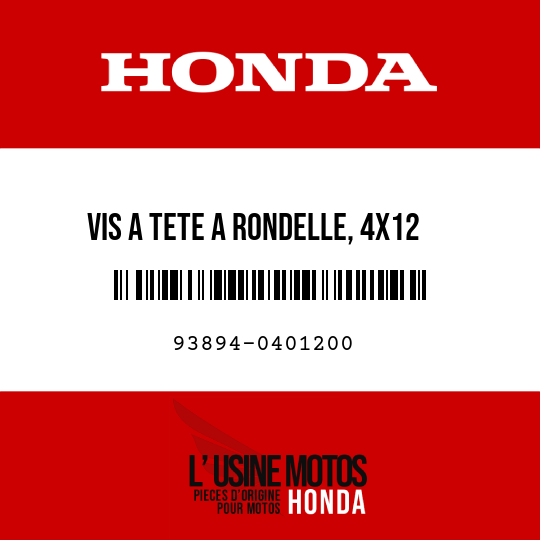 image de 93894-0401200 VIS A TETE A RONDELLE, 4X12