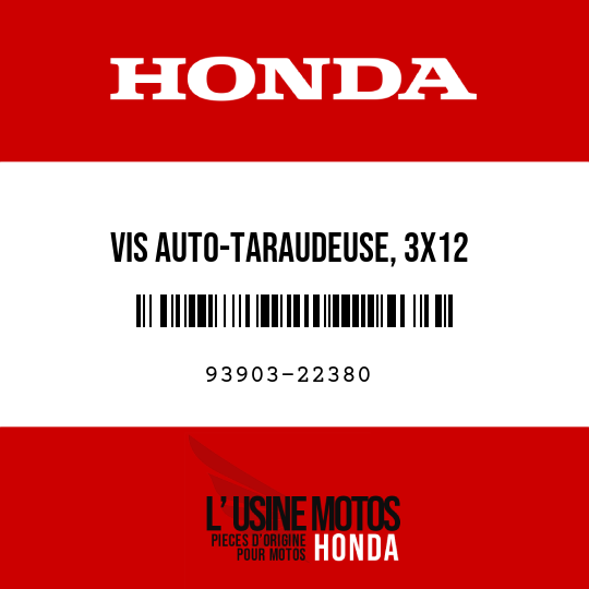 image de 93903-22380 VIS AUTO-TARAUDEUSE, 3X12
