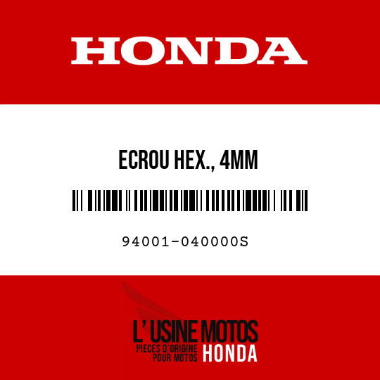 image de 94001-040000S ECROU HEX., 4MM