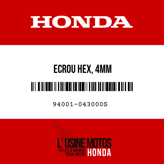 image de 94001-043000S ECROU HEX, 4MM