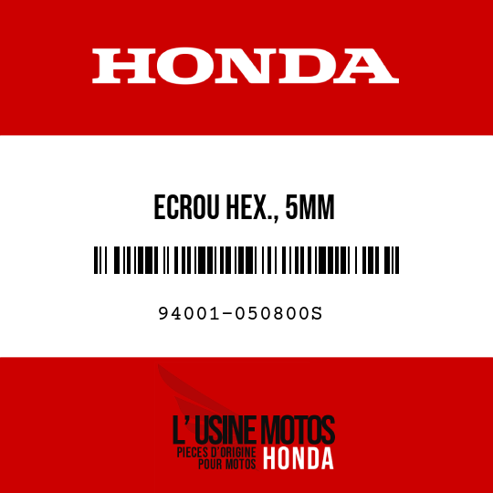 image de 94001-050800S ECROU HEX., 5MM