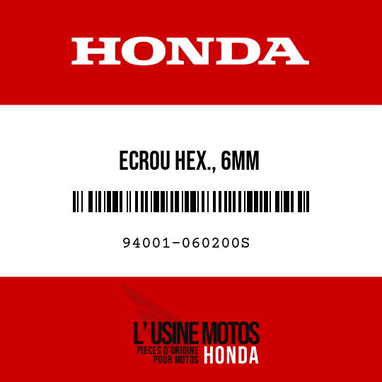 image de 94001-060200S ECROU HEX., 6MM