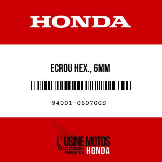 image de 94001-060700S ECROU HEX., 6MM